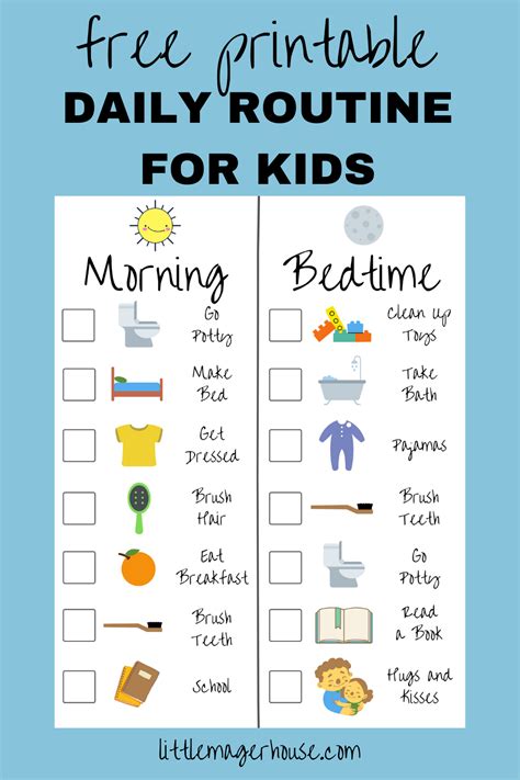 Printable 3 Year Old Daily Routine Chart
